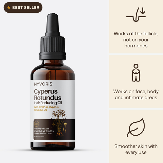 Cyperus rotundus oil for reducing unwanted hair